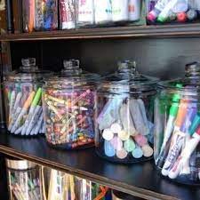 Glass Jars With Various Office Supplies Look Cool Art Supply Organization Craft Room Home Office Organize