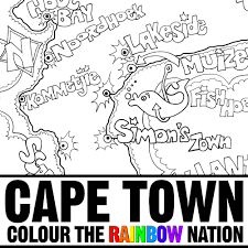 Aqueduct of segovia, one of the most important roman monuments and best preserved in spain and in the iberian peninsula coloring page. Cape Town Cape Peninsula Illustrated Map Coloring Pages By Pearl Lewis