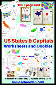 Us States And Capitals Worksheets States And Capitals Learning States 50 States Activities