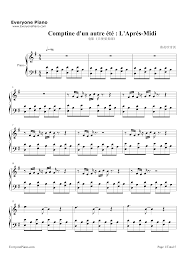 Comptine D Un Autre été L Après Midi Piano Comptine D Un Autre Ete L Apres Midi Amelie Ost Stave Preview 1 Sheet Music Music Piano