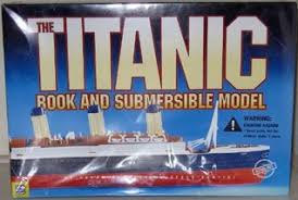 the titanic book and submersible model