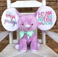 Birth Announcement Stuffed Animal Blanks Birth Announcement Stuffed Animal Birth Stat Elephant Baby Birth Announcement Baby Shower Gifts Birthday Gifts