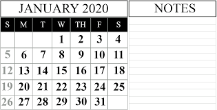 Editable January 2020 Calendar Word Template In Portrait And Landscape Printable Calendar Calendar Word Word Template