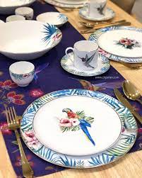 cirpan ev on instagram porland alumilite teknolojisi ile uretilmis bone porselenden cok daha ince ve kirilma catlamaya daha dayani tableware plates tropical