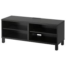The media console has two adjustable shelves with double hourglass glass doors, so remotes work even when closed. Besta Tv Unit Black Brown 47 1 4x15 3 4x18 7 8 Ikea
