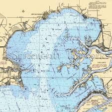 Michigan Anchor Bay New Baltimore Nautical Chart Decor