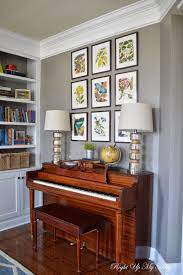 Even if you end up having a small room for your bedroom, it's important to give it a design which suits your tastes. A Stroll Thru Life Thrifty Chic On A Budget Piano Living Rooms Piano Room Decor Piano Decor