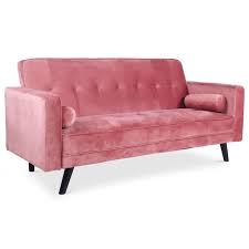 Confort et design à petit prix. Canape Convertible Scandinave Slow Velours Rose