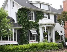 Black And White Striped Outdoor Awnings The Art Of The Occasion Stripe Obsession Follow Up House Exterior Facade House White Houses