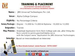 Alpha College Of Engineering Technology Arranges Training Placement Of Degree Diploma F Engineering Student Engineering Technology Electrical Engineering
