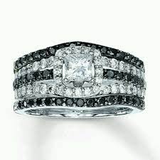 Black And White Diamonds Wedding Ring Set Kay Jewelers Diamond Bridal Sets White Diamond Rings Engagement Bridal Bling