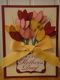 Easy Handmade Greeting Card For Mother S Birthday Stampin Up Handmade Tulips Flower Mother S Day Birthday Card All Occasion Greeting Cards Handmade Cards Handmade Homemade Cards