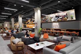 New Lobby And Social Hub By A I Opens In Chicago Merchandise Mart Office Interior Design Lounge Design Corporate Interiors