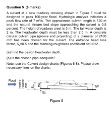 question 5 8 marks a culvert at a new roadway cr