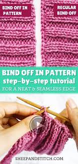 How to bind off/cast off. How To Bind Off In Pattern Easy Tutorial Sheep And Stitch Bind Off Knitting Knitting Techniques Free Pattern Knitting Tutorial