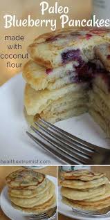 Paleo Blueberry Pancakes Made With Coconut Flour Gluten Free In 2020 Paleo Blueberry Pancakes Paleo Recipes Breakfast Coconut Flour Recipes