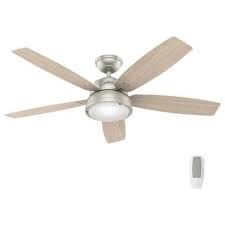 Hunter Cavera Wifi Enabled Apple Homekit Google Home Alexa 52 In Indoor Matte Nickel Ceiling Fan Wi Ceiling Fan Ceiling Fan With Remote Ceiling Fan With Light