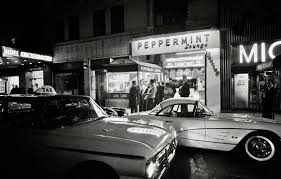 1961....The Peppermint Lounge, NYC The Peppermint Lounge was a popular  discotheque located at 128 West 45th Street in New York City that was open  from 1958 to 1965. It was the launchpad