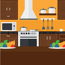 Free for commercial use no attribution required high quality images. Background Of Kitchen With Appliances Stock Vector Colourbox