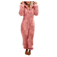 2024Cozy Fleece Hooded Onesie Pajamas for Women - Full-Zip Warm Sleepwear  Romper