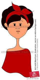 Girl with black hair, illustration, vector