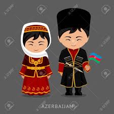 Located at the crossroads of eastern europe and western asia, it is bounded by the caspian sea to the east. Azerbaiyanos En Traje Nacional Con Una Bandera Hombre Y Mujer En Traje Tradicional Viaja A Azerbaiyan Personas Vector Ilustracion Plana Ilustraciones Vectoriales Clip Art Vectorizado Libre De Derechos Image 96984311