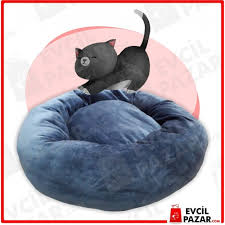 Simit Kedi Yatagi Gece Mavisi 50x50x15