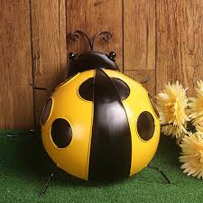 Metal ladybug lawn ornament will bring life to your garden. 6 Metal Bumble Bee Garden Wall Decorations Ornament Fence Wall Outdoor Summer Yard Garden Outdoor Living Statues Lawn Ornaments
