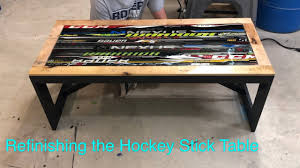 Hockey Stick Table Youtube Hockey Stick Furniture Hockey Stick Table