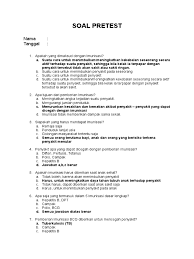 Check spelling or type a new query. Soal Pretest Post Tes Imunisasi