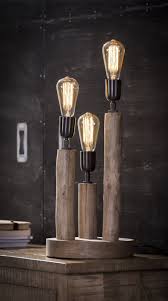 Tischleuchte Eukalyptus Bh 25x50 Cm Material Holz Lampen