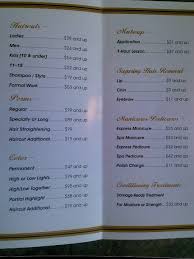 Salon Nouveau Price List Nail Salon Decor Beauty Salon Price List Salon Price List