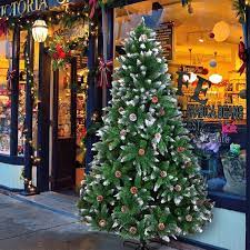 Goplus 6ft snow flocked christmas tree, hinged pine tree, artificial premium pvc needles/ solid metal stand, xmas full tree for indoor and outdoor 4.4 out of 5 stars 768 $89.99 $ 89. Segmart Flocked Christmas Trees For Outdoor 6ft Artificial Christmas Tree With 920 Tips Solid Metal Stand Xmas Tree Snow Unlit For Home Festival Party Christmas Indoor Outdoor Green S7326 Walmart Com