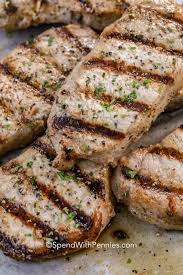 I only baked them for about 15 minutes as advised by one of the reviews (my chops are cut really thin). Grilled Pork Chops With Lemon Herb Marinade Spend With Pennies