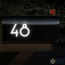 Reflective vinyl letters & numbers are made from engineer grade reflectivity and are used for fire gear, turnout gear, emergency vehicles, security, truck letters, mailbox and any nighttime visible lettering. Set Of 2 Short Address Reflective Mailbox Numbers Decals Up To 4 High Seward Street Studios