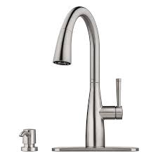 ( 4.0 ) out of 5 stars 2 ratings , based on 2 reviews current price $9.87 $ 9. Pfister Raya Stainless Steel 1 Handle Deck Mount Pull Down Handle Kitchen Faucet Deck Plate Included In The Kitchen Faucets Department At Lowes Com