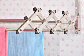 White vertical wall mount dry rack. Retractable Drying Rack Wall Mounted Cloth Hanger Price In Pakist