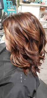 Chocolate Brown And Copper Color Melt Medium Length Hair Lose Curls Medium Length Hair Styles Hair Lengths Balayage Hair Copper
