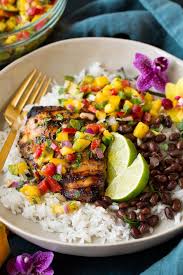 Jerk Chicken With Mango Avocado Salsa And Coconut Rice Cooking Classy Jerk Chicken Recipe Cooking Classy Weeknight Dinner Recipe
