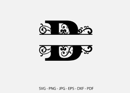 Use these monogram fonts with or without frames; B Alphabet Split Font Monogram Graphic Graphic By Redcreations Creative Fabrica