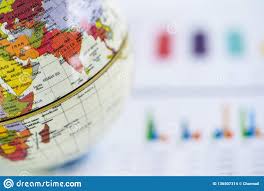 Globe World Map On Chart Graph Paper Finance Account