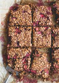Strawberry Rhubarb Breakfast Oat Bars Recipe Oat Bars Rhubarb Recipes Rhubarb Oatmeal