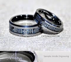 6mm And 8mm Doctor Who Inspired Tardis Tungsten Wedding Set Etsy Etsy Wedding Rings Tungsten Wedding Rings Tungsten Carbide Wedding Rings