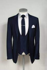 French Blue Grooms Wedding Suit Slim Fit Light Weight Wool With Scoop Neck Waistcoat Mens Sizes From 32 Wedding Suits Groom Wedding Suits Mens Fashion Suits
