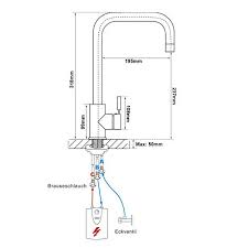 Bonade Kuchenarmatur Niederdruck Armatur Kuche Wasserhahn Aus Sus304 Edelstahl Niederdruckarmatur Spultischarmatur Spulbecken Kuchenspule Einhebelmischer Mischbatterie 3 Thermostat Profi