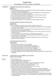 A finance associateperforms various financial and accounting tasks, such as finance associates often prepare reports that outline the company's financial position regarding income, expenses, and earnings based on past, present, and future operations. Investor Services Associate Resume Samples Velvet Jobs