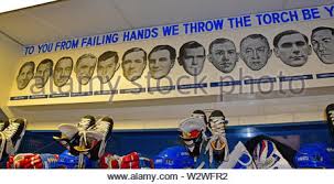 Montreal stand up, let 'em hear us, it's 25 for 67 now can you feel it, come on habs fans stand up all together, yell mtl for life, les canadiens forever. Lines From In Flanders Field Written Over The Transplanted Lockers From The Montreal Canadiens Locker Room At The Hockey Hall Of Fame Stock Photo Alamy