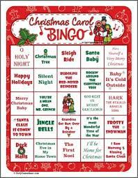Christmas Carol Bingo Printable Bingo Game Cards Holiday Party Games Christmas Bingo Christmas Party Games