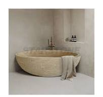 Starstone Nordic Style Natural Stone Beige Travertine Marble Bathroom  Decoration Bathtub