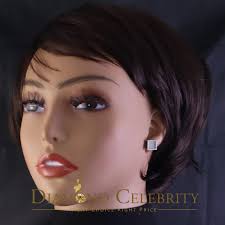 DiamondCelebritees 1.00ct White 925 Silver VVS 'D' Moissanite Square Stud  Earring Men's/Womens